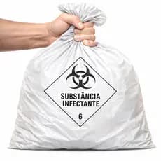 100un Saco de Lixo Hospitalar Infectante Branco 30L 50L Para Clinicas Consultório Tatuador Hospitais