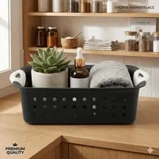Kit 2 Cestas Multiuso Tamanho 31X20,5 para Cozinha,  Banheiro, Geladeira e Escritório