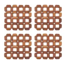 Kit 4 Descanso de Panela Esteira Bambu 16cm