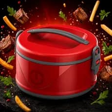 Marmita Térmica Pote Hermético Microondas, Fitness, Alça, Divisórias, BPA, Travas Lancheira Portátil