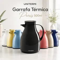 Garrafa Térmica de café 500ml unitermi chá leite água gatilho c/ Bico antigota Bule Paris cozinha jarra garrafas