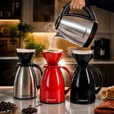 Chaleira Elétrica Atacama 1,8L Inox Fervedor Água Rápida 127V 220V Desligamento Automático Chá Cafés