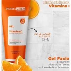 Gel Hidratante Facial  Clareador Anti Idade  Vitamina C Redução de Manchas Dermachem
