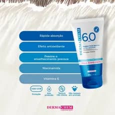 Protetor Solar Facial Anti Idade Sem Cor FPS 60 Dermachem