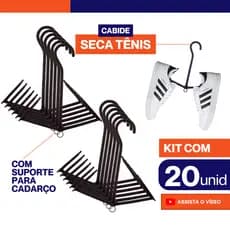Kit 20 Unidades Varal Seca Tênis Sapato Sapatilha Cabides Para Pendurar