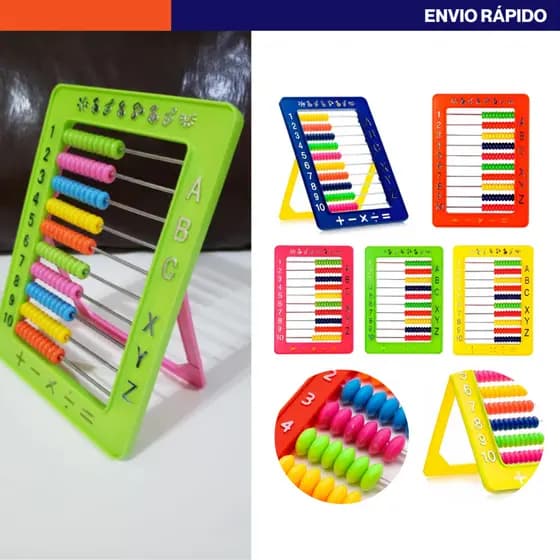 Contador Ábaco Infantil Colorido Tamanha Pequeno ou Médio Matemática para Crianças