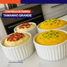 Kit Bowl Porcelana Cumbuca Grande 190ml Ramequim para Porção, Caldos e Molhos Apto ao Forno Freezer