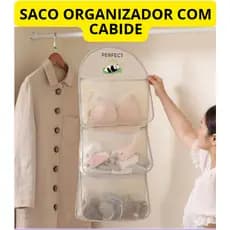 Organizador de Guarda Roupa Com Cabide - Guarde peças Intímas  Calcinha, sutiã, Cuecas, Meias, Lenços - Guarda Roupa