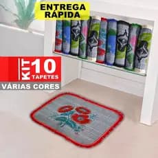 Kit 10 Tapete Para Banheiro Tapete De Porta Tapete De Box Com Franja Lateral Toalha de Piso