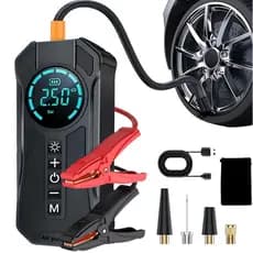 Auxiliar De Partida Compressor de Ar Portátil Digital Recarregável Inflador Pneu Carro Moto Bike USB LED