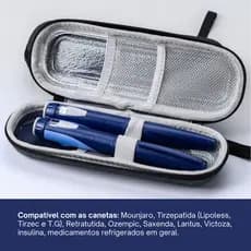 Case Bolsa Térmica P/ Transporte Viagem Canetas Mounjaro, Ozempic, Insulina + 4 Gelos