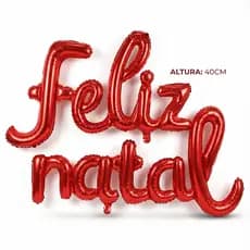 Kit Balão 40CM Feliz Natal Metalizado Decoração Ceia de Natal - PROMOÇÃO!
