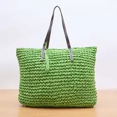 Bolsa De Palha Mulheres Bolsa Boemia Sacos De Praia Artesanal De Vime Verão Tote Sacos De Ombro Rattan