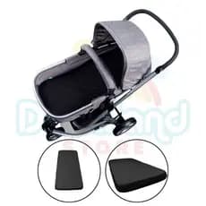 Colchonete para Carrinho Moises com Capa Removível -  Preto - 100% algodão