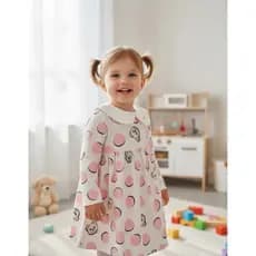 Vestido Poas Ursinho Gola Babadinhos Momi Bebê