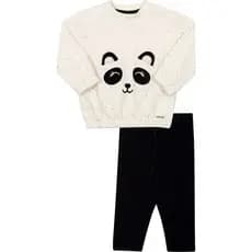 Conjunto Blusa Em Moletom E Caça Em Veludo Nini E Bambini