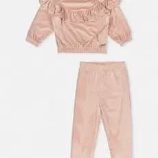 Conjunto Inverno Blusa E Calça De Veludo Momi Para Meninas