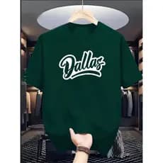 Camiseta Masculina DALLAS Gola Redonda Manga Curta 100% Algodão 30.1 Camiseta Streetwear Camisa