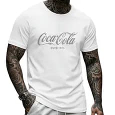 Camiseta Coca-Cola Clássica Blusa Retrô  Camisa Masculina 100% Algodão Camiseta Estampada Streetwear