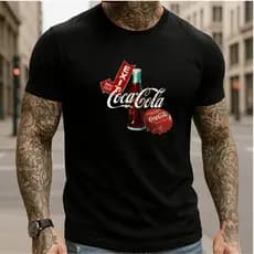 Camiseta Masculina Coca-Cola Clássica Retrô Vintage Blusa 100% Algodão Premium Unissex