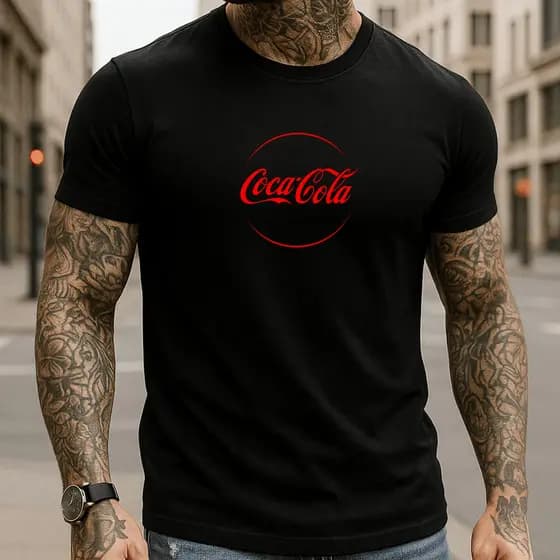 Camiseta Coca-Cola Clássica Retrô Vintage T-Shirt 100% Algodão Premium Unissex Camiseta Masculina
