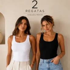 Kit com 2 Blusa Regata Feminina Básica Canelada