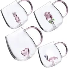 Caneca Vidro 3D Borossilicato 350ml | Presente Premium Criativo - para o Dia dos Namorados
