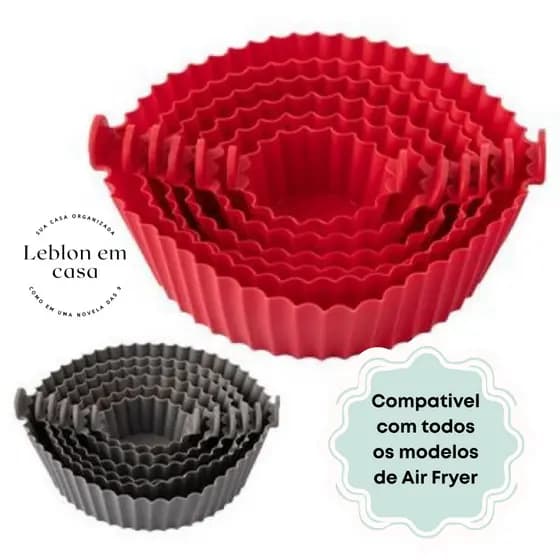 Kit de 6 Formas de Silicone para Air Fryer - Universal e Antiaderente