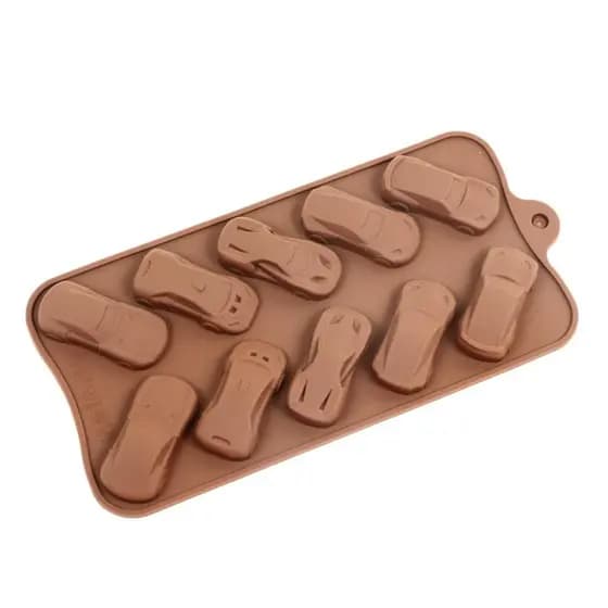 Forma de Silicone para Bombom em Formato de Carros - Ideal para Festas Temáticas e Páscoa