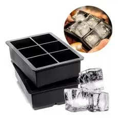 Forma De Gelo Silicone 6 Cubos Gigante Para Whisky Drinks Festas