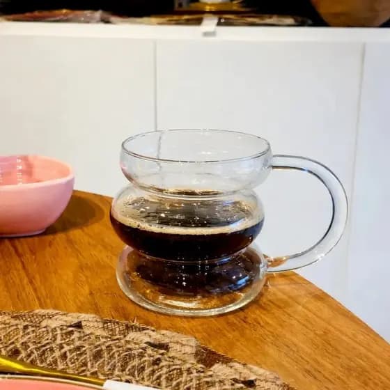 Caneca Nuvem em Vidro Borossilicato 430ml  Ideal para Presentear ou Decor