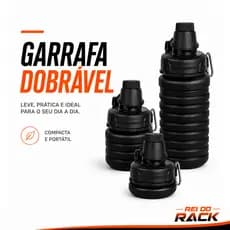 Garrafa Dobrável de Silicone 500ml Retrátil Portátil com Mosquetão Livre de BPA para Academia Viagem Camping