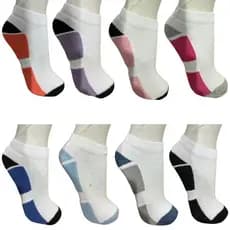 KIT 12 PARES meias soquetes cano curto 65% algodão sortidas coloridas