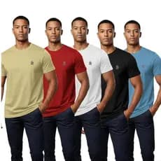 Camisetas algodão com estampas básicas gola canelada camisetas casual