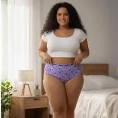 Kit 3 Calcinha Plus Size Cintura Alta Algodão Cotton