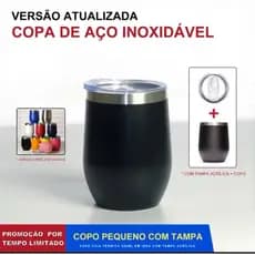 Copo Cuia Térmica 350ml Em Inox Com Tampa Acrílica