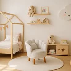 Poltrona INFANTIL Yasmim Decorativa Luxo Veludo/Corino/Boucle Sala Salão Recepção - Kasa Alb Móveis
