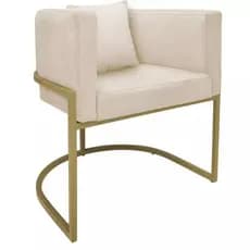 Poltrona Luna Com Base de Metal Decorativa Sala Salão Escritório Quarto Luxo *NÃO ACOMPANHA ALMOFADA*
