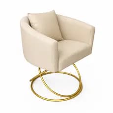 Poltrona Luna Base Aliança Boucle/Courino para Sala Recepção Escritório Salão Luna  -  Kasa Alb Móveis