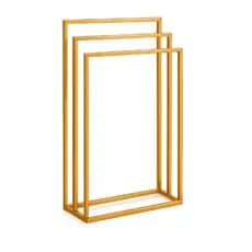 Toalheiro de Chão Porta Toalha 3 Barras Aço Moderno Minimalista Banheiro Luxo Resistente Premium Top - Kasa Alb Moveis