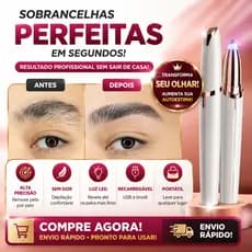 Caneta Depiladora Sobrancelha Buço Elétrica USB Aparador Pelos Faciais Feminino Portátil LED