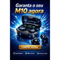 Fone Bluetooth Sem Fio M10 Display Digital Powerbank LED 5.1 In-Ear Com Microfone