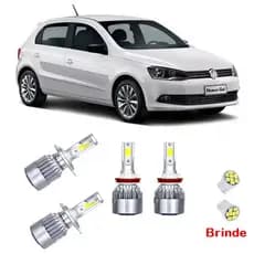 Kit Super Led 6000k Gol G5 G6 G7 Farol Alto e Baixo - Foco Duplo