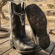 Bota Texana Country Masculina Cowboy Rodeio Bico Quadrado Conforto Envio Já