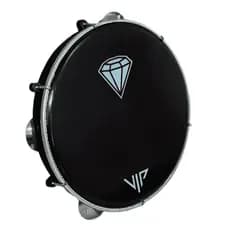 Pandeiro Vip 10 Pele Leitosa Diamante Abs Platinelas Inox pr