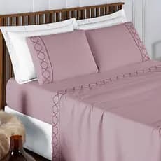 Jogo de Cama Casal 04 Peças Infinity Jogo De Lençóis 400 Fios Acabamento Bordado Luxo Alta Qualidade