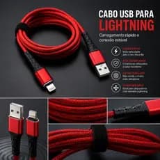 Cabo Lightning para iPhone Driftin 1,5m Reforçado 2.4A Carregamento Rápido e Transferência de Dados