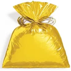 SACOS DE PRESENTE METALIZADO OURO 35X53 50 UNIDADES