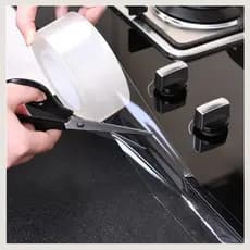 Fita Adesiva Transparente Pvc Selante Multiuso Vedação Impermeável Acabamento Cozinha Banheiro