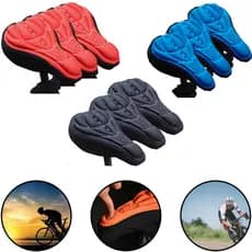 Kit 3x Capa Almofada para Selim Banco de Bicicleta em Gel 3D Assento Confortável Ajustável Flexível